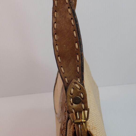 Vintage 60s 70s MAHLER Handmade Leather & Woven Kiss Lock Frame Handbag RARE - Picture 10 of 16